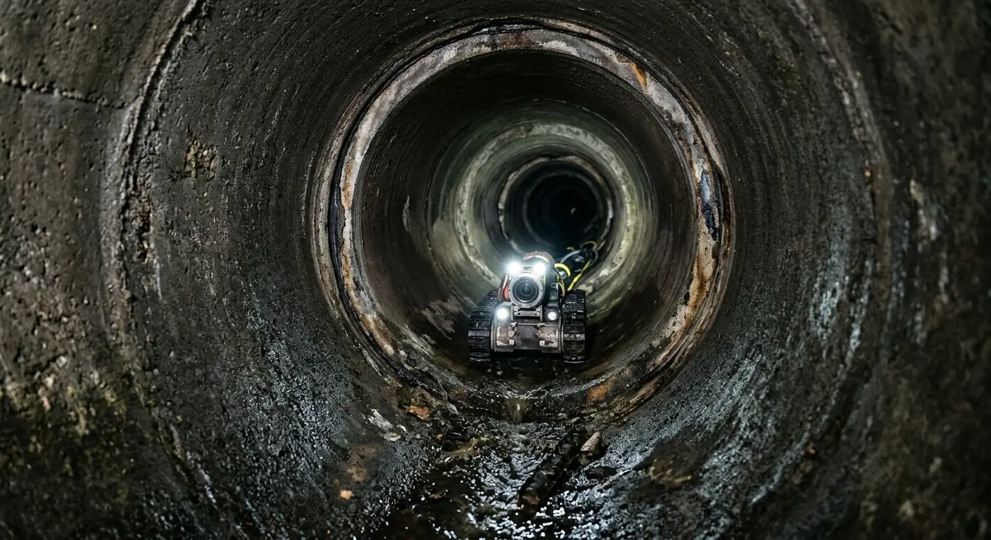Robotic sewer camera inspecting pipe interior for Sewer Line Repair in Epping